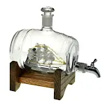 Garrafa de licor de 1000ml com barril de vinho e torneira. Decantador de vidro suave. Sirva vinho com elegância e aproveite o design único de barril. — foto 2