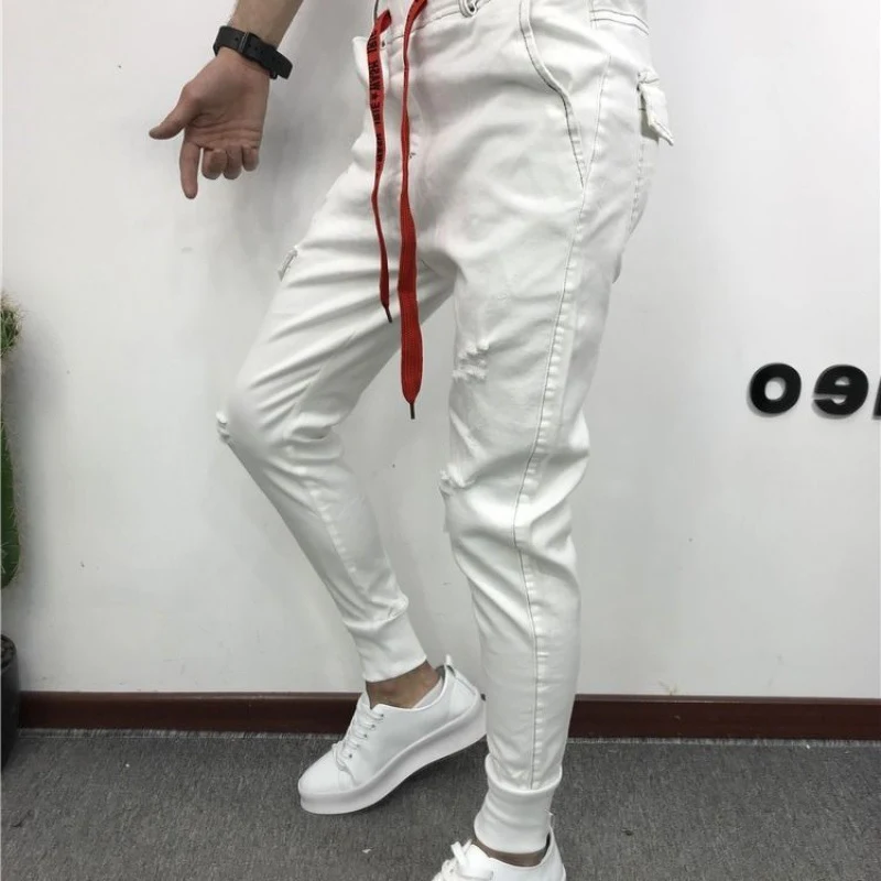 White Harem Ninth Casual Skinny Pants for comfort and style. These versatile pants offer a modern skinny fit, perfect fo — photo 6