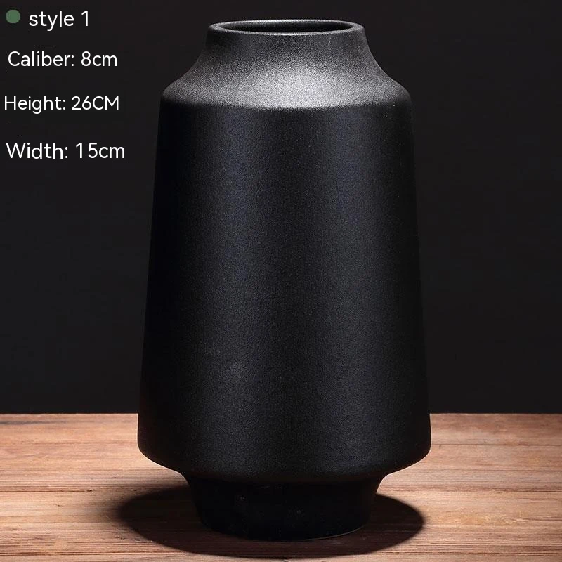 Black Ceramic Vase Flower Arrangement Decoration Ornaments Elevate Your Home Decor with this Elegant and Stylish Ornamen — photo 8