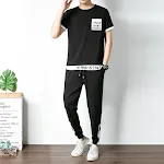 Heren Zomer Ice Silk Casual Sportswear Pak met korte mouwen. Comfortabele en ademende sportkleding set, ideaal voor sport en vrije tijd. — foto 3