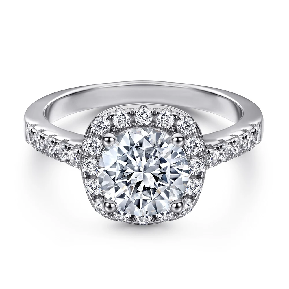 Anel de casamento feminino de prata esterlina com zircônia, elegante e sofisticado. Joia perfeita para noivas e celebrações especiais. — foto 2
