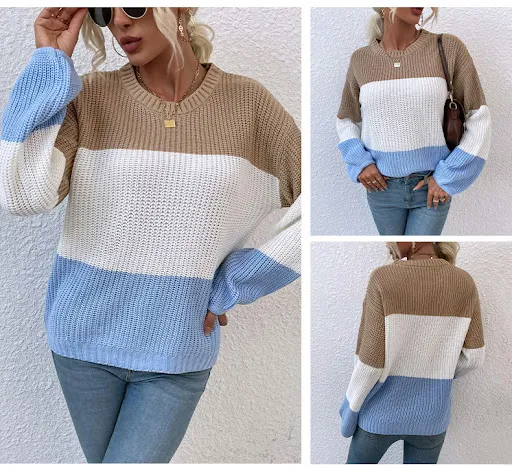 Title 10, Pullover con maniche a lanterna in maglione di ...