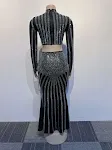 Conjunto Feminino Justo com Saia Rabo de Peixe com Strass, Manga Longa e Elasticidade para um Visual Sofisticado. — foto 26