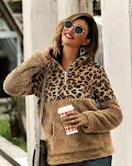 Blusa leopardo com bolso e zíper — foto 5