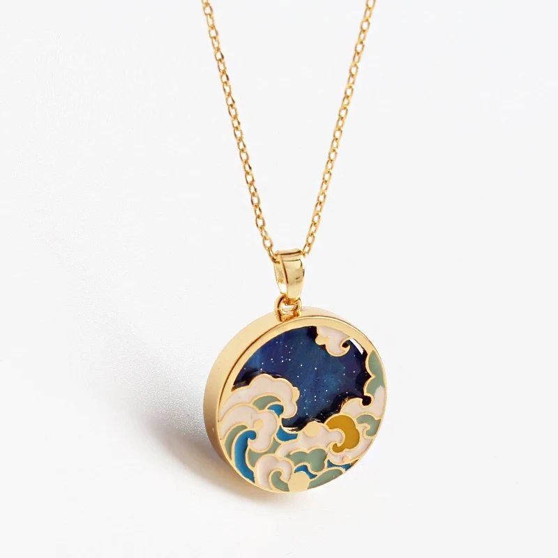 Colar Vintage Esmaltado de Luxo para Mulheres Design Sofisticado Joia Elegante Corrente Delicada Acessório Chic Presente Exclusivo — foto 7