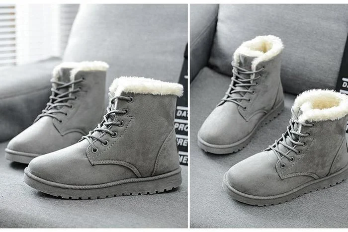 Korte sneeuwlaarzen met schacht en fluwelen booties, perfect voor warme en comfortabele voeten in de winter. — foto 6