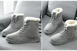 Korte sneeuwlaarzen met schacht en fluwelen booties, perfect voor warme en comfortabele voeten in de winter. — foto 6