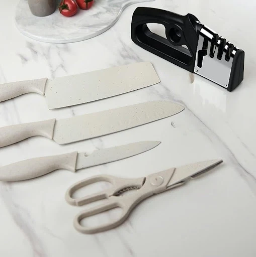 Title 5, Four-in-One Kitchen Knife Sharpening Stick Fixe...