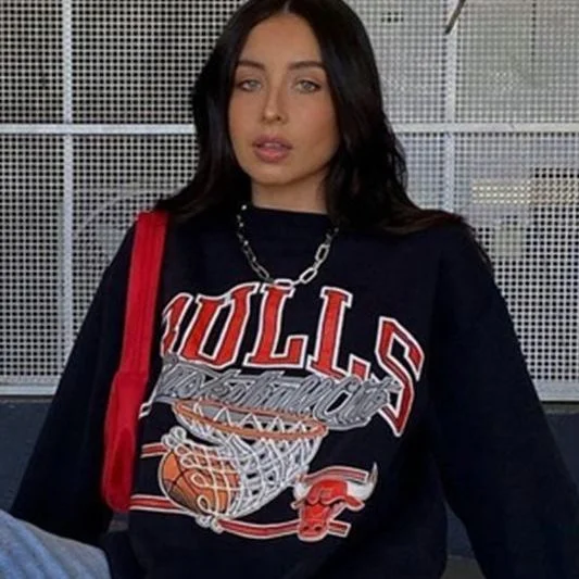 Women's Printed Street Cool Cotton American Sweater, a comfortable and stylish cotton sweater, perfect for casual street — photo 2