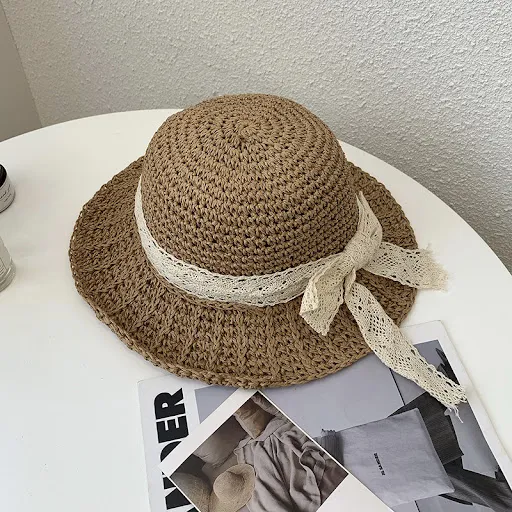 Title 3, Womens Casual Lace Sun Protection Straw Hat