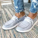 Canvas schoenen retro casual met platte hak. Comfortabele en stijlvolle schoenen voor dagelijks gebruik, perfect voor elke informele gelegenheid. — foto 6