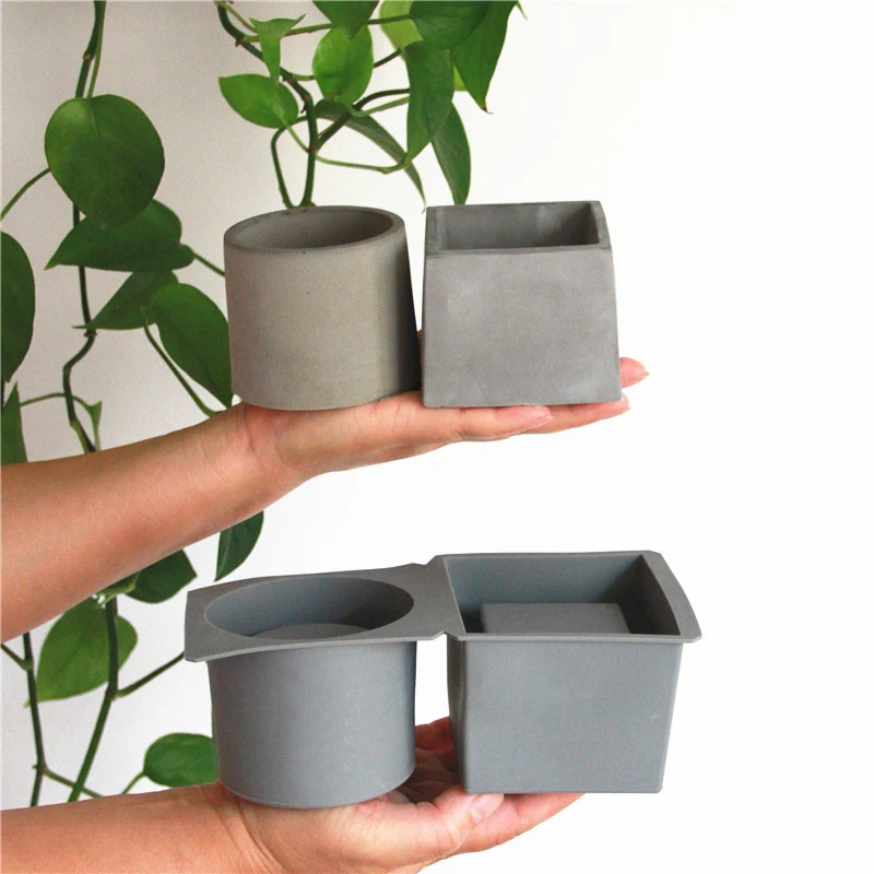 Silica gel round DIY cement flowerpot mold. Create unique cement pots easily, reusable, ideal for plants and crafts, and — photo 4