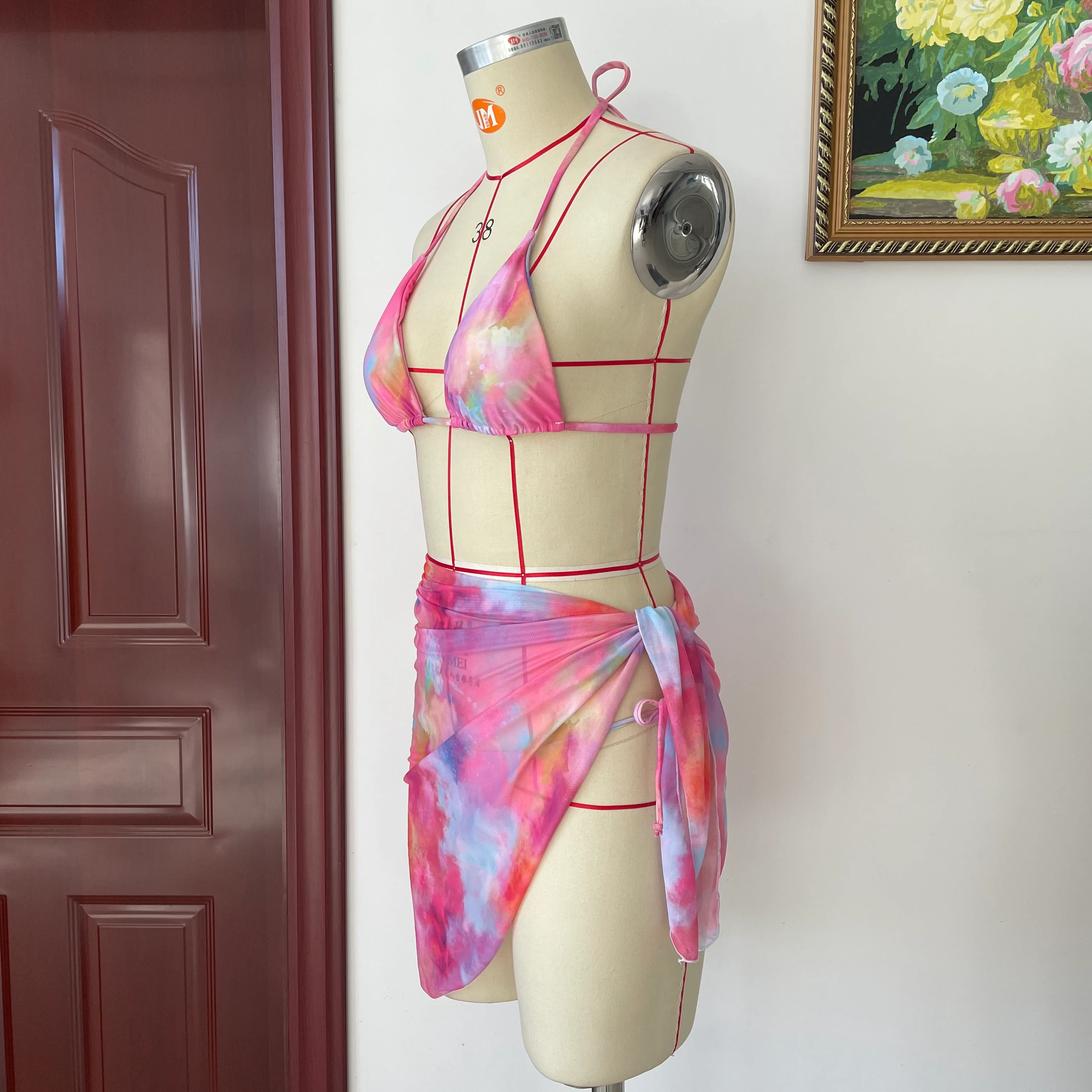 Title 6, Tie Dye Mesh Swimsuit Three Piece Bikini. Comfo...