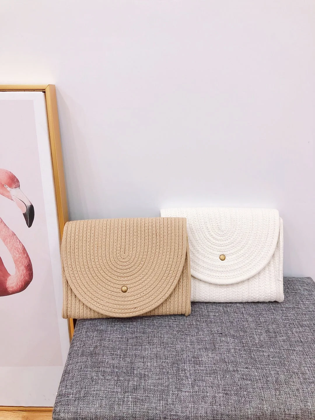 Women's Summer Straw Woven Cotton Thread Bag, a lightweight and breathable handbag perfect for the beach, shopping, or a — photo 4