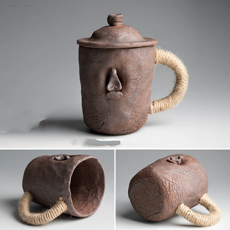 Thick Ceramic Mug With Lid & Spoon, Large-Capacity Japanese Coffee Cup, Perfect for Office & Home Use. — photo 3