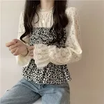 Fashionable long-sleeve French top for female students, waist-tight design, elegant and chic, providing a comfortable an — photo 4