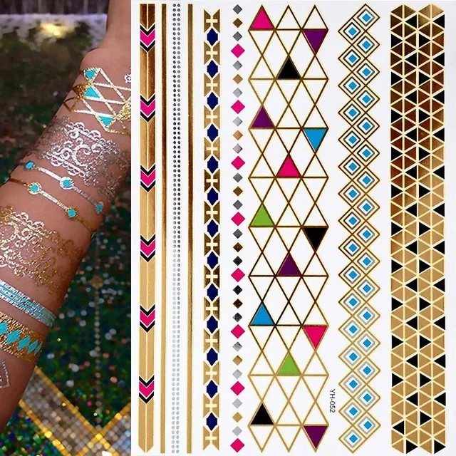 Heißpräge-Wassertransfer-Tattoo-Sticker. Einfach anzubringende, langlebige Tattoos für individuelle Designs. Perfekt für jeden Anlass. — foto 6