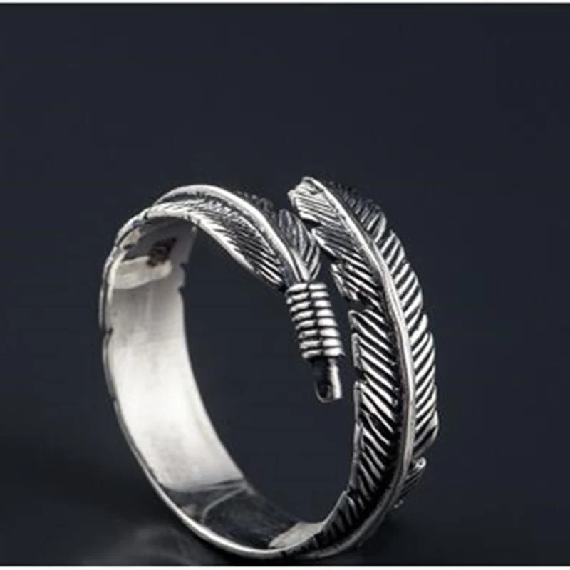 Title 3, Anello piuma freccia vintage in argento thai, p...