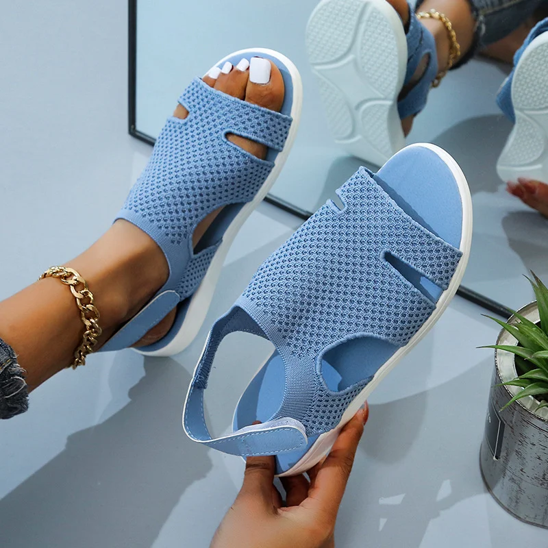 New Style Flying Mesh Fish Mouth Frosted Low Top Viscose Shoes. Experience comfort and style with these breathable, ligh — photo 7