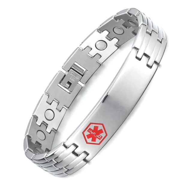 Pulseira Magnética Personalizada de Aço Titânio com Padrão Alivia Dores e Estresse Melhora Bem-Estar e Estilo Design Exclusivo e Elegante. — foto 6