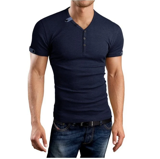 Popular Men's Short Sleeve T-Shirt with Neck Cuff. Comfortable and stylish everyday wear for a casual and modern look, p — photo 2