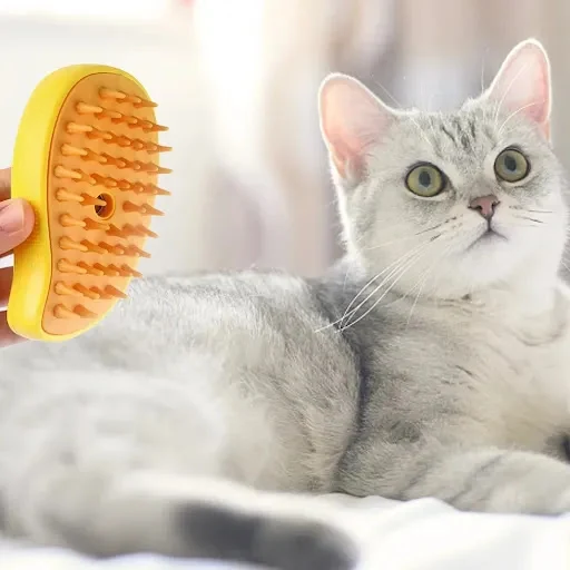 3 In 1 Cat Steamy Brush with Spray Port Cat Shedding Comb Versatile Cat Dog Depilation Brush for Removing Tangled Loose — photo 4