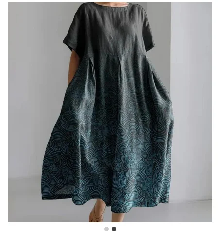 Vestido suelto de talla grande 3D de manga corta de alta calidad para mujer — foto 5