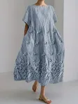 Women's Round Neck Printed Short Sleeve Dress — photo 18