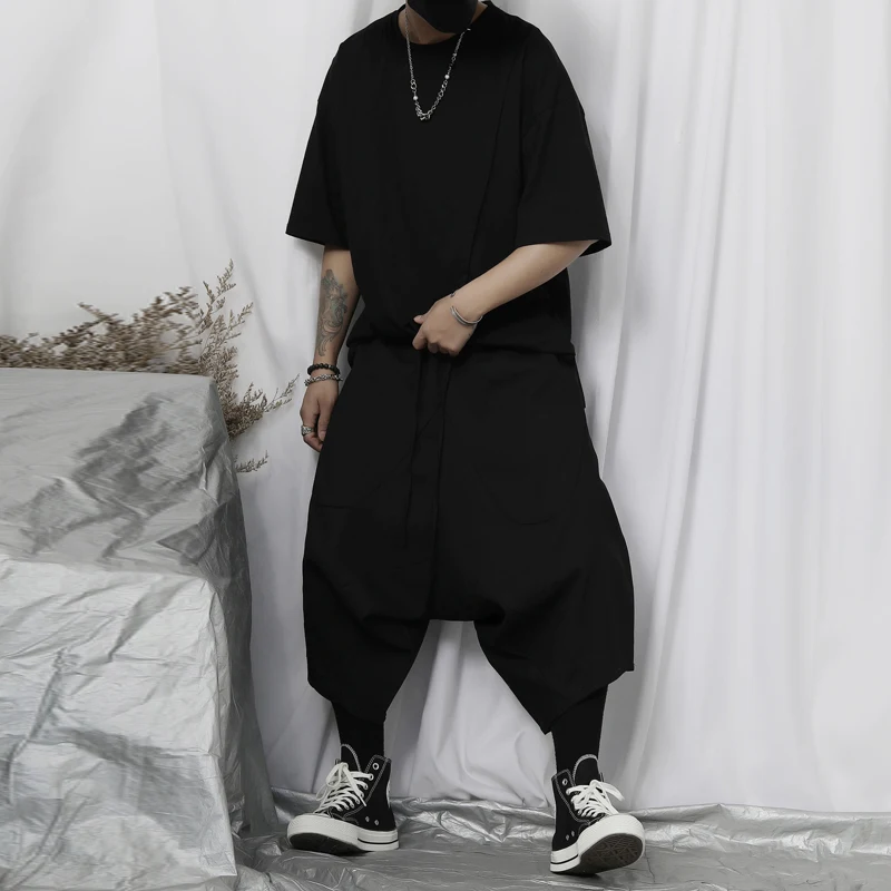 Muške japanske ležerne pantalone širokih nogavica, komforne i moderne za svakodnevno nošenje. — foto 3