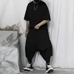 Muške japanske ležerne pantalone širokih nogavica, komforne i moderne za svakodnevno nošenje. — foto 3