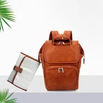Mochila multifuncional de PU para mamãe, estilo europeu e americano, grande capacidade para atividades ao ar livre. — foto 7