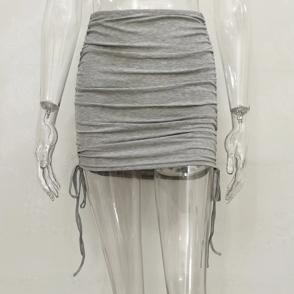 Saia de quadril com cordão de malha europeia e americana, perfeita para um ajuste confortável e elegante, ideal para um visual casual e moderno. — foto 6