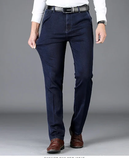 Title 2, Mens Stretch Casual Trousers Straight Leg High...