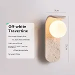 Cream Style Cave Stone Bedside Wall Lamp. Modern design for your bedroom. Provides soft, ambient light. Ideal for bedsid — photo 3