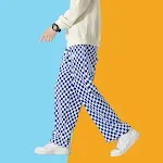 Vierkleurige geruite casual broek voor dames en heren, modieus en comfortabel voor dagelijks gebruik, een veelzijdige keuze. — foto 5
