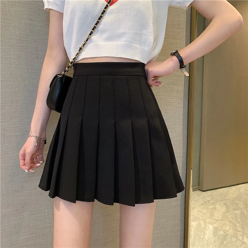 Title 7, Plaid Pleated Skirt for Women High Waist Slim S...