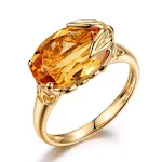 Anel de noivado com citrino, brilho vibrante. Anel de noivado especial com citrino, beleza e elegância para celebrar o amor. — foto 4