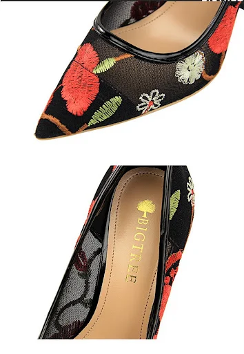 Title 4, High-Heeled Shallow Mouth Pointed Flower Nightc...