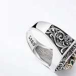 Anel de caveira em prata 925 para homens e mulheres. Jóia de prata esterlina elegante e durável. Presente ideal. Estilo gótico moderno. — foto 11