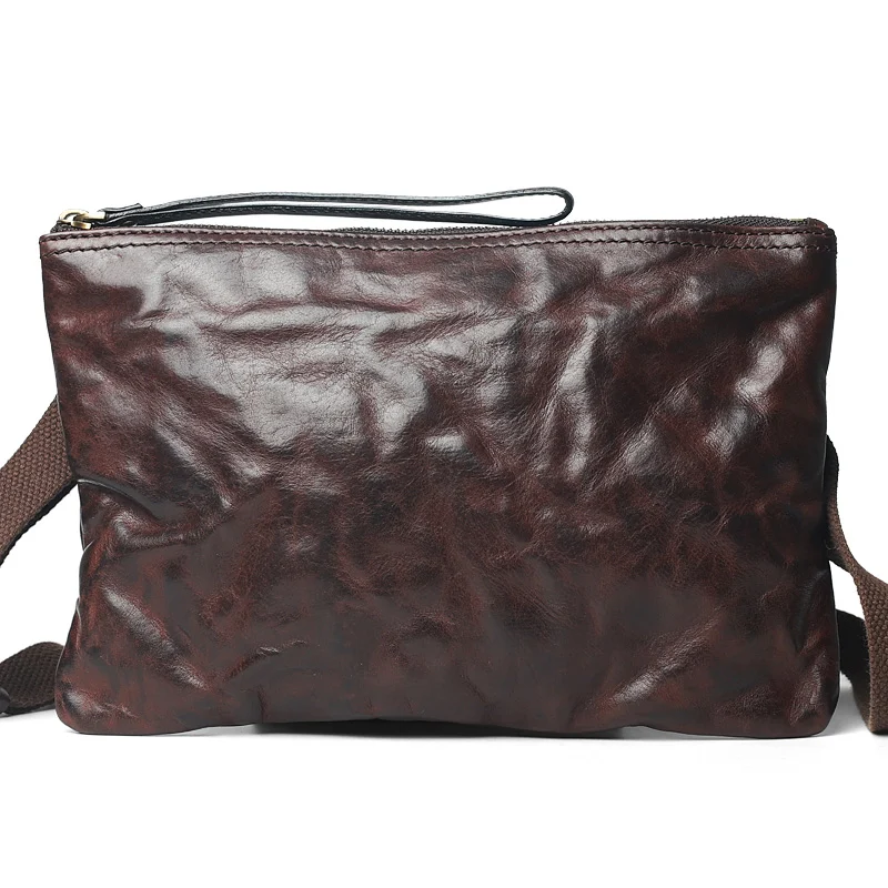 Bolsa de Ombro Vintage de Couro Feita à Mão com Babados e Zíper Crossbody, Perfeita para um Visual Sofisticado e Despojado. — foto 4