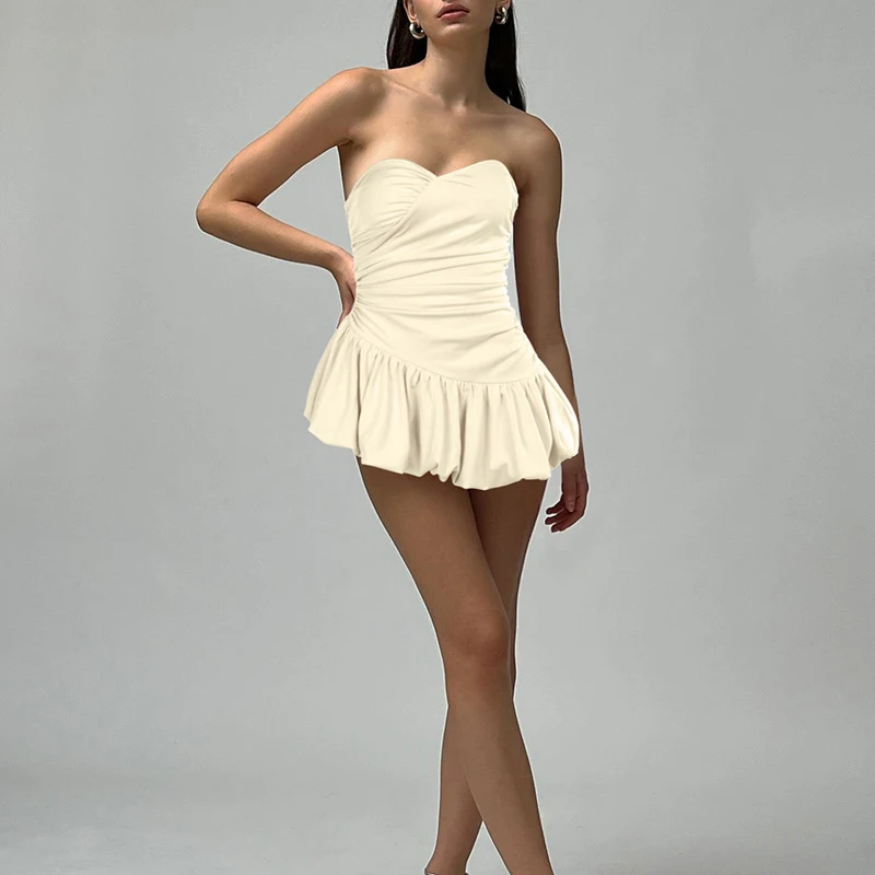 Title 24, Summer Womens Tube Top Dress featuring Pleated...