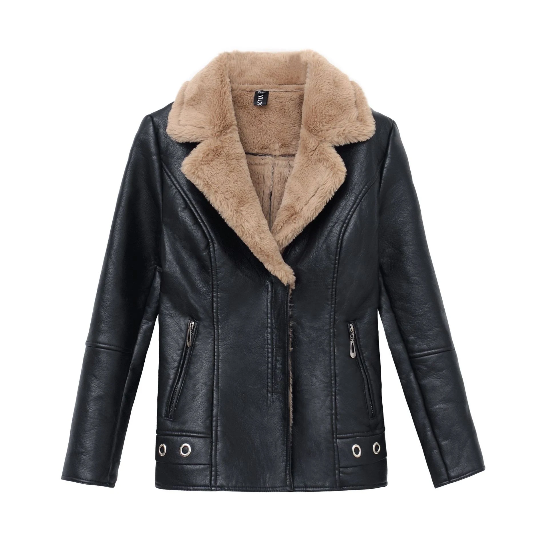 Short Fur Plus Velvet Warm Leather Jacket provides exceptional warmth and comfort. Perfect for winter and cold weather, — photo 4