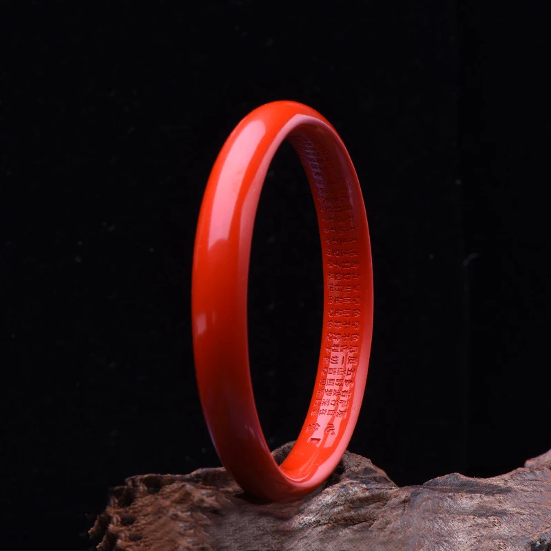 Pulseira Retro Cinnabar Heart Sutra Masculina e Feminina, para proteção e bem-estar, design elegante, acessório espiritual fácil de usar — foto 5