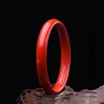 Pulseira Retro Cinnabar Heart Sutra Masculina e Feminina, para proteção e bem-estar, design elegante, acessório espiritual fácil de usar — foto 5