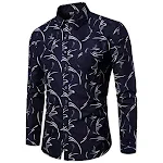 Camisa casual slim fit masculina de manga longa estampada, ideal para um visual moderno e confortável. Perfeita para diversas ocasiões, combinando estilo e praticidade. — foto 3