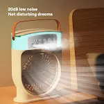 Draagbare USB-airconditioner met 5 sprays, 600ML tank, 7 kleuren licht en luchtbevochtiger. Vernevelende luchtkoeler. — foto 22