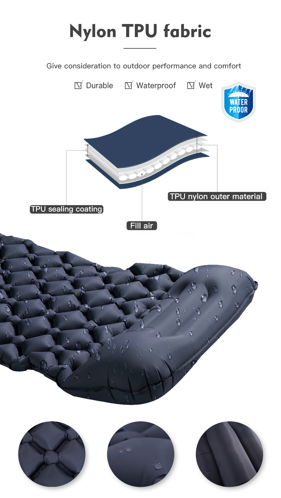 Title 2, Outdoor Sleeping Pad Camping Inflatable Mattres...