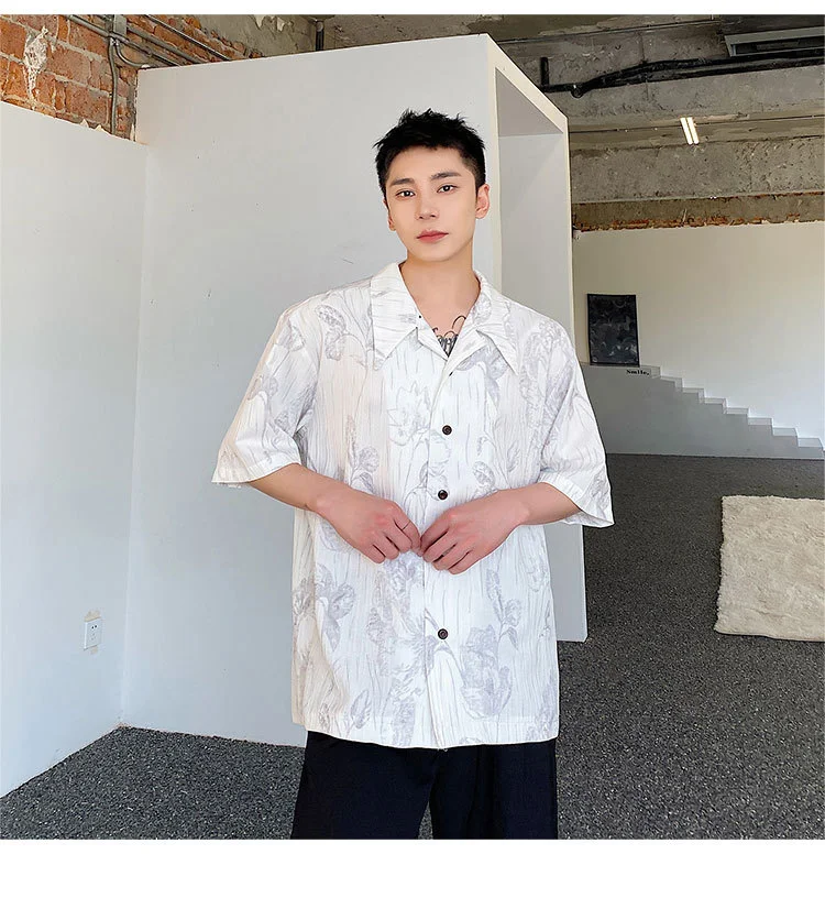 Summer Cuban Collar Shirt Casual Men's. Experience relaxed style and breathable comfort, perfect for warm weather and ca — photo 19