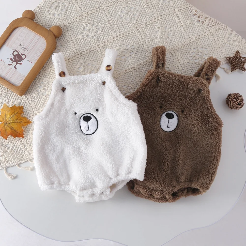 Title 2, Macacão infantil de inverno com alças de urso f...