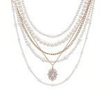 Colar de pérolas retrô americano feminino, cinto empilhado em camadas. Adicione um toque vintage com este acessório estiloso. — foto 4
